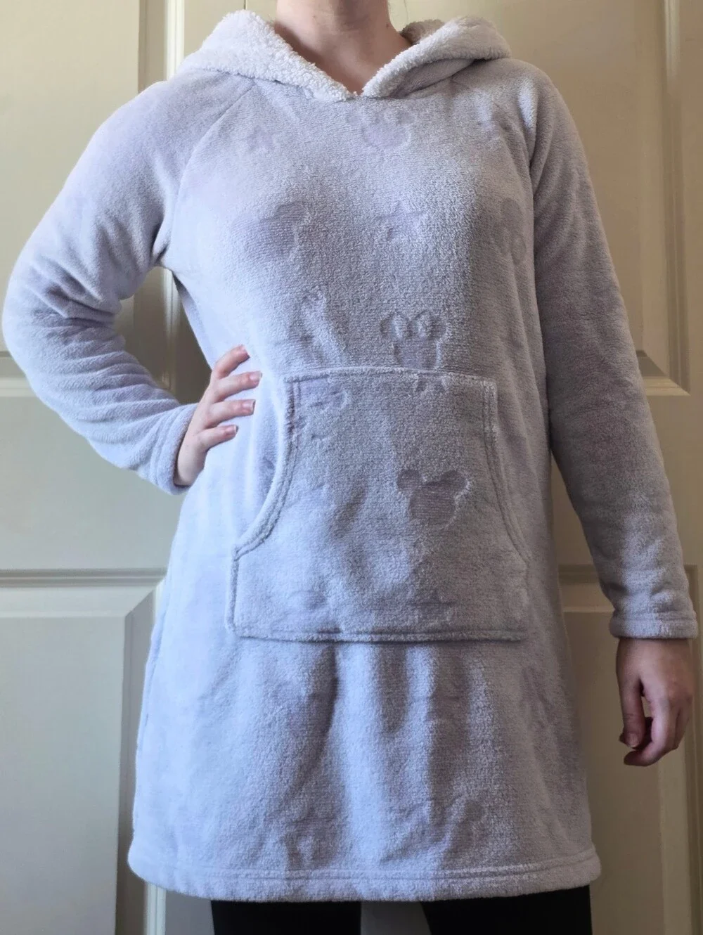 Official Disney: Lavender Plush Fleece Mickey Mouse Hooded Tunic Loungewear